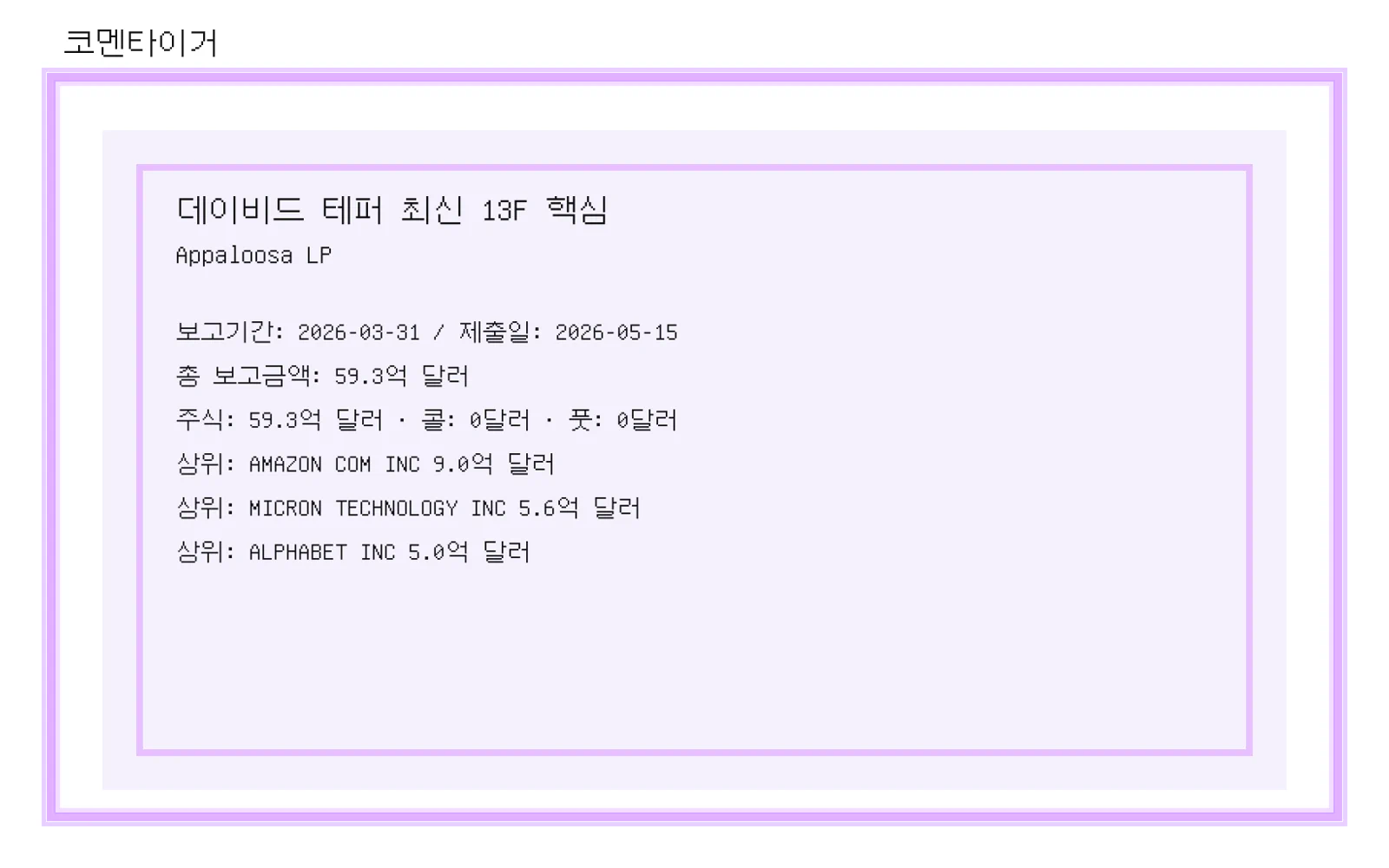 데이비드 테퍼 최신 13F 정리: Appaloosa LP 포트폴리오에서 눈에 띄는 변화 이미지