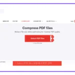 iLovePDF Compress PDF 화면에서 Select PDF files 버튼을 빨간 박스로 표시한 화면